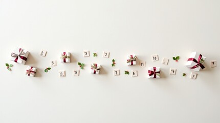 Fototapeta na wymiar Advent Calendar Flat Lay