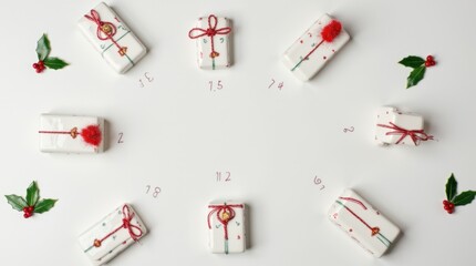 Fototapeta na wymiar Advent Calendar Flat Lay