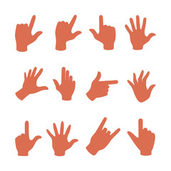 Fototapeta premium hand gestures set vector isolated on white background.