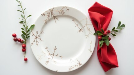 Naklejka premium Elegant Christmas Party Table Setting