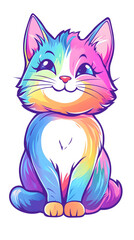  Cute cartoon kitten with a playful and funny expression