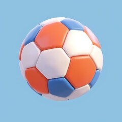 Fototapeta premium Clean and Minimalistic 3D Cartoon Soccer Ball