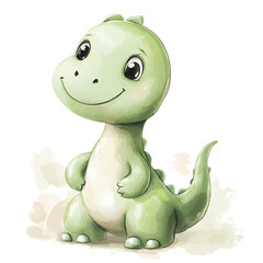 Fototapeta premium cartoon green Dino