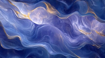 Obraz premium Digital technology blue purple gold abstract fluid illustration poster background