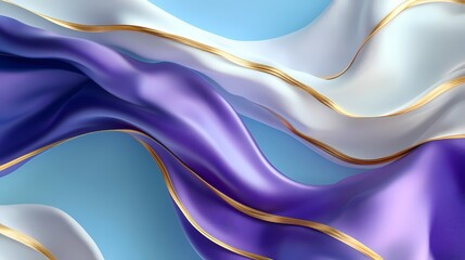 Naklejka premium Digital technology blue purple gold abstract fluid illustration poster background