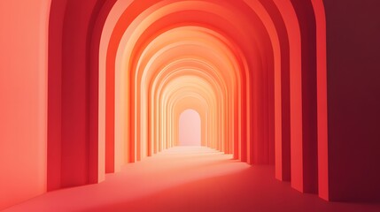 Building entrance interior red corridor background