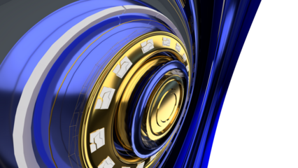 Futuristic tech spirals desktop background image beautiful desktop background wallpaper. 3d abstract futuristic background with black and gold shapes