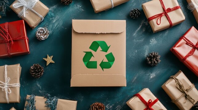 Eco-friendly gift wrapping ideas home blog post festive season overhead view sustainability tips