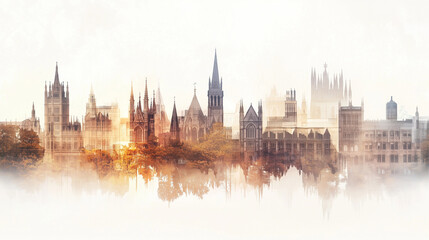 Fototapeta premium Global Academic Achievement Architecture Montage