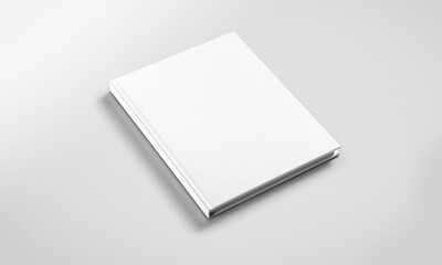 Blank white book mock-up on soft gray background. 3d rendering.
Opened White Book. Blank Cover Of Magazine, Book, Booklet, Brochure Isolated On White Background. Mock Up Template. 3D rendering.