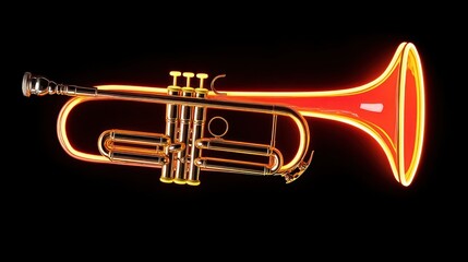 Obraz premium A glowing trumpet design showcasing musical instrument aesthetics.