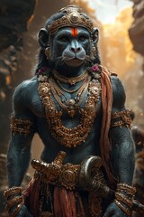 Obraz premium Proud Representation of Hanuman in CGI Form