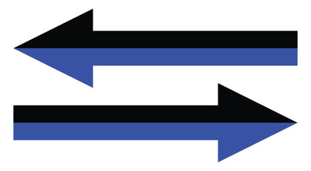 Fototapeta premium dual color blue and black arrow isolated on white