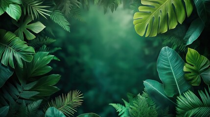 Fototapeta premium Green Leaf Background created with Generative AI Technology, ai, generative