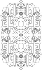 Vector sketch illustration silhouette design ornament decoration abstract classic vintage ethnic traditional