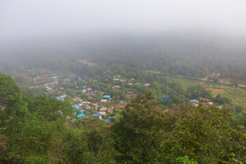 Obraz premium November 19, 2024 High angle view, Mae Usu Village, Tak, Thailand