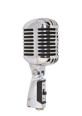 Fototapeta premium retro microphone isolated on white background. This has clipping path.