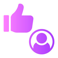 Obraz premium thumbs up gradient icon