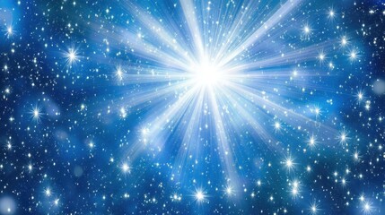 Obraz premium A bright, star-filled cosmic scene with radiant light effects.