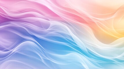 Fototapeta premium Abstract colorful background with smooth wavy lines and gradients in blue, pink, yellow and white.