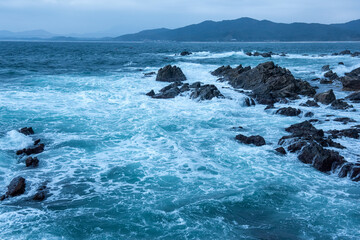 The huge power wave background ocean,