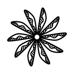 Decoration simple mandala beautiful line shape doodle that inspired by wheel and electric fan that can be used for sticker, book, scrapbook, icon, decorative, e.t.c with aesthetic black colorful color