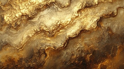 Obraz premium Abstract Golden Fluid Swirl in 3D Design