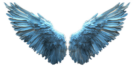 Obraz premium Beautiful blue angel wings with intricate feather details, perfect for fantasy