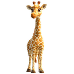 Playful cartoon giraffe animated jungle character design fun environment front view imagination inspiration for kids