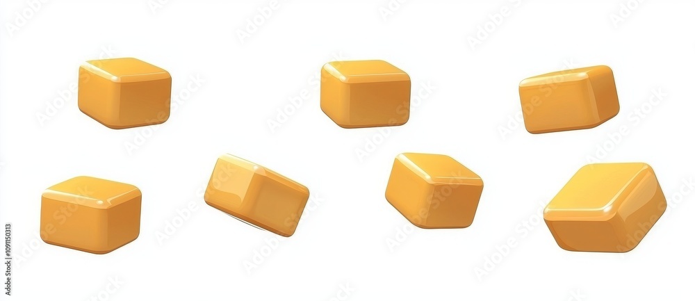 Poster gold metallic cube. realistic geometric shapes isolated on a white background. 3d objects cube-shape