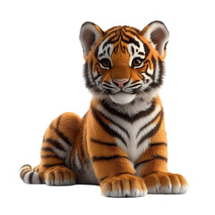 Fototapeta premium Playful tiger cub wildlife sanctuary animal portrait natural habitat close-up wildlife conservation