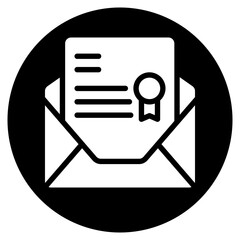 recommendation letter glyph icon