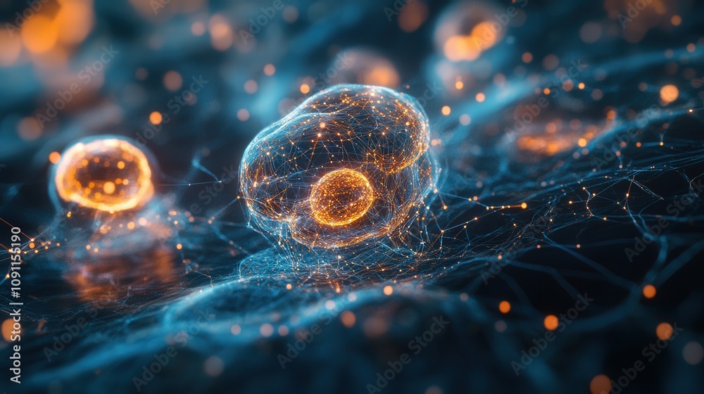 Poster a visualization of ai self-optimization, where each cycle of learning improves its ability to proces