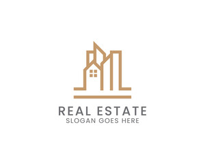 Obraz premium minimalist real estate logo vector template