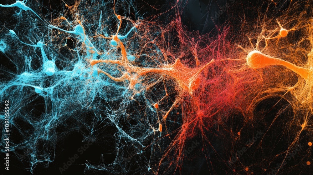 Poster a visualization of neural pathways in an ai model, where each connection enhances the ai ability to 