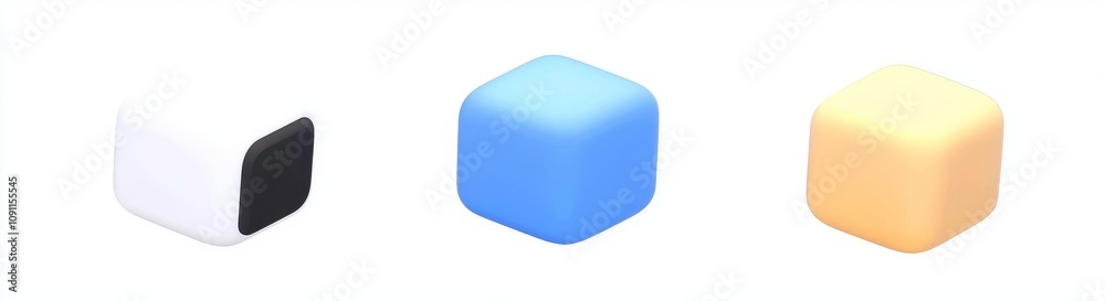 Poster the set of cube isolated icons is suitable to be used as a web or app icon. it contains three dimens