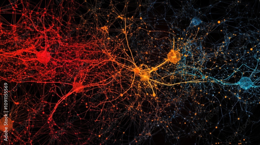 Aufkleber a visualization of neural pathways in an ai model, where each connection enhances the ai ability to 