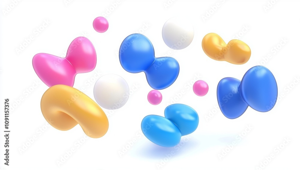 Poster three dimensional rendering abstract glass folded shape, modern design element with multicolored gra