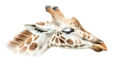 Obraz premium Head giraffe isolated on white