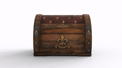 old chest with white background