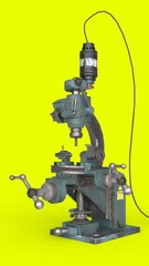 advanced machine with yellow background