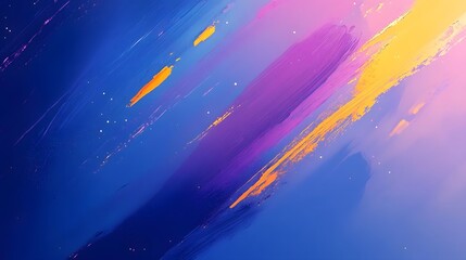 Abstract wallpaper for a mobile phone, featuring vibrant blue and purple hues with yellow brush strokes in the style of Planet Saturn
