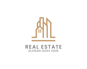 minimalist real estate logo vector template