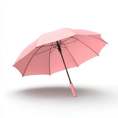 Obraz premium pink umbrella, 3D animation style , open and closed , isolated on white background