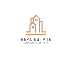 Fototapeta premium minimalist real estate logo vector template