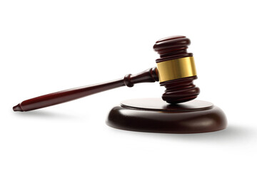 Handcrafted wooden gavel and block