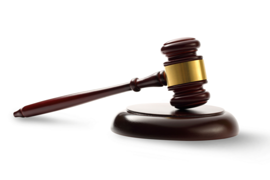 Handcrafted wooden gavel and block