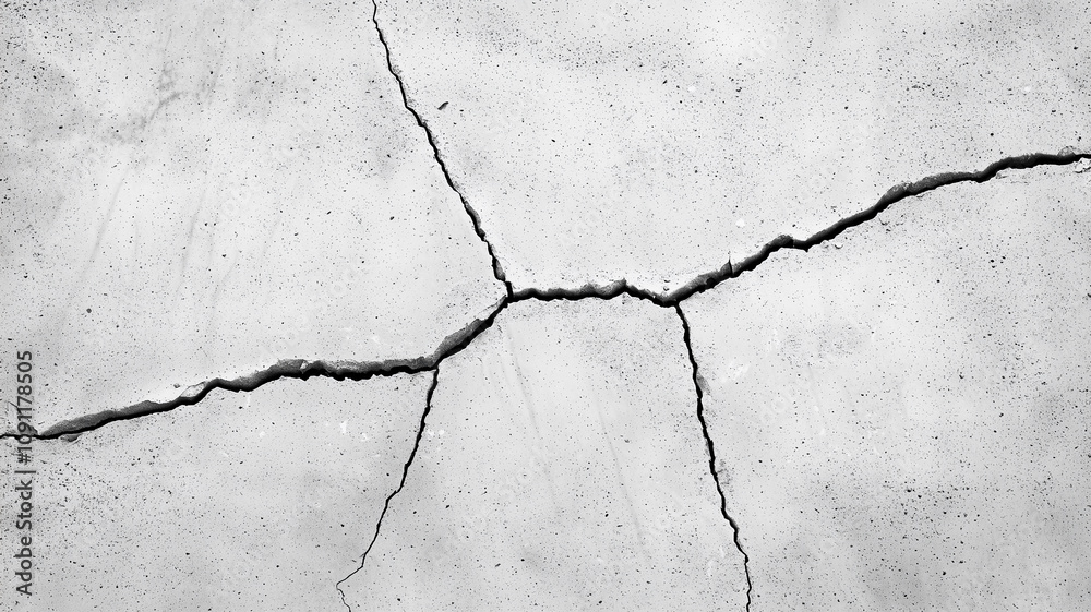 Poster top view of cracked concrete surface showing detailed texture and natural patterns, highlighting rug