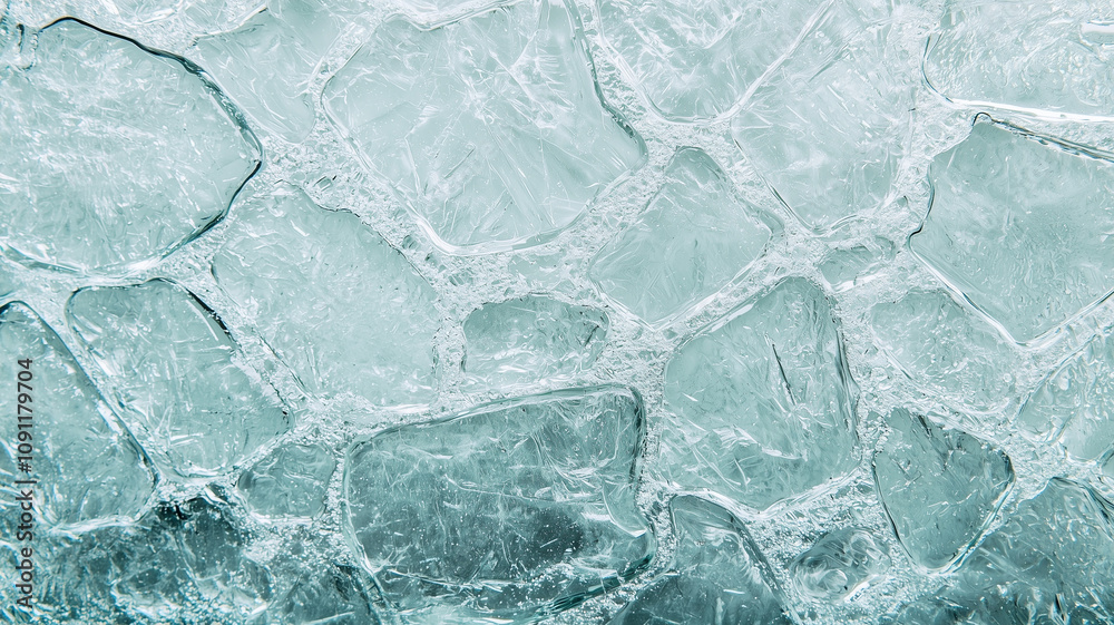 Aufkleber textured view of frosted glass with intricate patterns and cool, icy appearance, evoking sense of calm and tranquility. surface is detailed and visually captivating