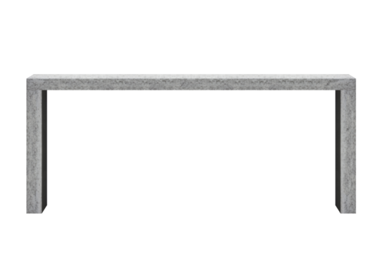 Half frame of concrete blocks. On isolated transparent background.